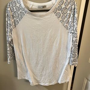 New without tags Raglan T-shirt with volleyballs
